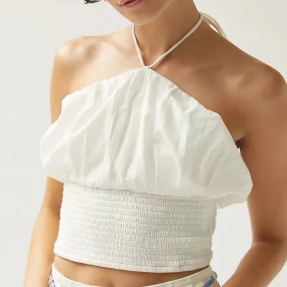 NWT Maeve white smocked top - Picture 1 of 6